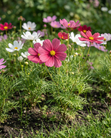 Dwarf Sensation Mixed (Cosmos bipinnatus) – sementes de mistura anual da SeedsChoice