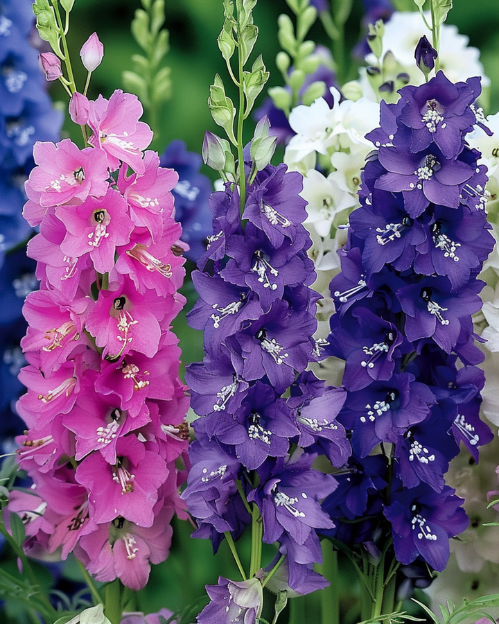 Semillas de espuela de caballero Imperial Mixed (Delphinium consolida) – mezcla anual