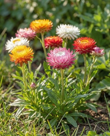 Siempreviva enana Tom Thumb (Helichrysum bracteatum) – semillas de flor anual de SeedsChoice