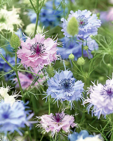Semillas de Love In The Mist Persian Jewels (Nigella damascena) – mezcla anual