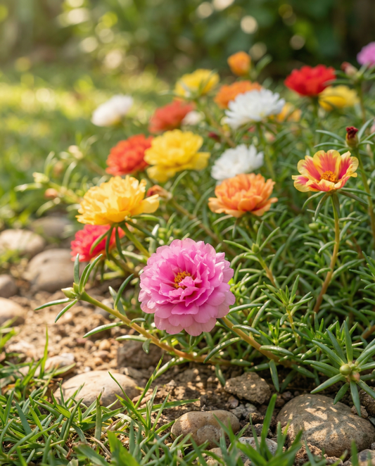 Double Mixed Rock Garden (Portulaca grandiflora) – semillas de flor anual de SeedsChoice