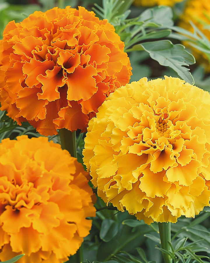 Semillas de tagetes africano Sunset Giants Mix (Tagetes erecta) – flor anual