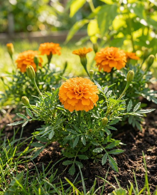 Cravo-de-defunto Petite Orange (Tagetes patula) – sementes de flor anual da SeedsChoice