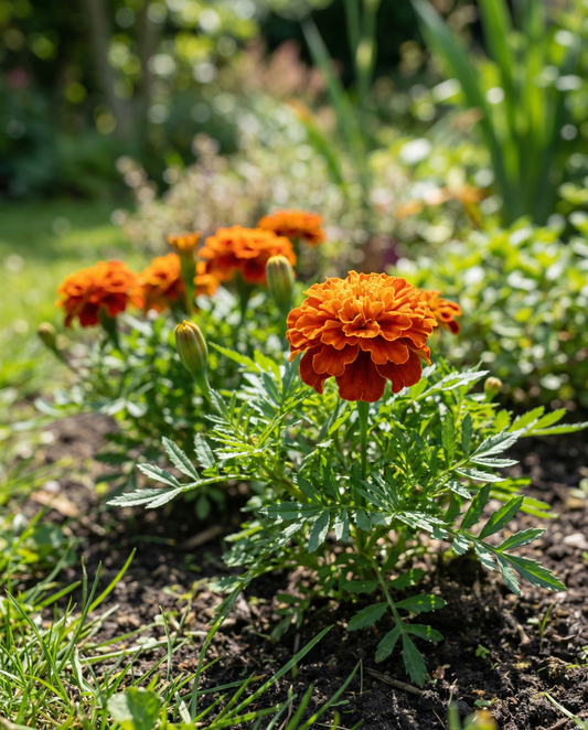Tagete francés Tangerine (Tagetes patula) – semillas de flor anual de SeedsChoice
