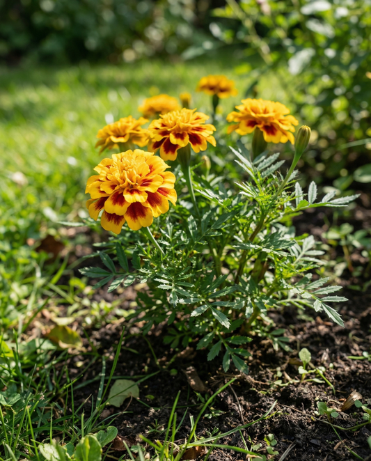 Cravo-de-defunto Naughty Marietta (Tagetes patula) – sementes de flor anual da SeedsChoice