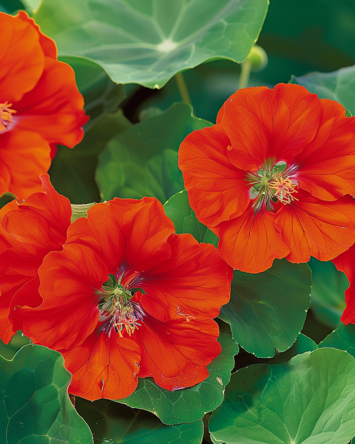 Semillas de capuchina Scarlet Gleam (Tropaeolum majus) – flor anual