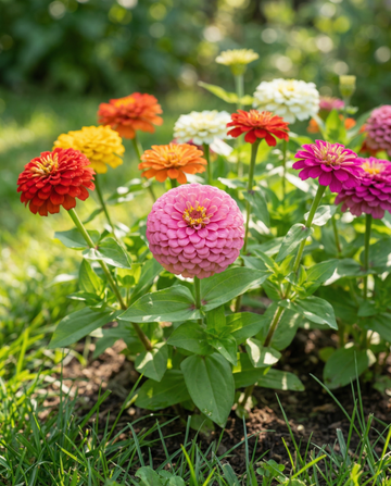Lilliput Mixed Colours (Zinnia elegans) – annual mix seeds from SeedsChoice