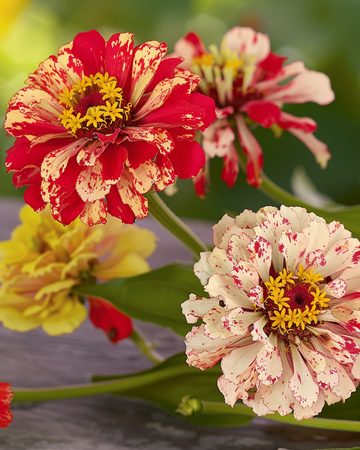 Sementes Peppermint Stick (Zinnia elegans) – anual