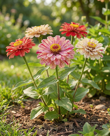 Peppermint Stick (Zinnia elegans) – sementes anuais de SeedsChoice