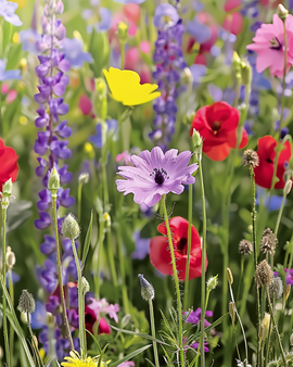 Sementes de flores campestres – mistura anual para floração de verão