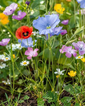 Mezcla de flores silvestres 10 G (Linum usitatissimum) – semillas de flor anual de SeedsChoice