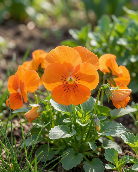 Pensamiento Pure Orange (Viola wittrockiana) – semillas de flor bienal de SeedsChoice