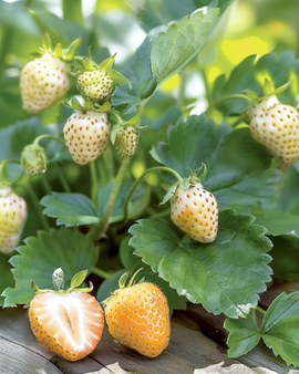 Sementes de Morango Alpino Fragaria Vesca Yellow Cream Perene