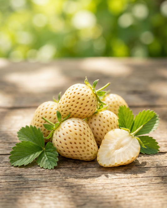 Alpine Strawberry Yellow Cream (Fragaria vesca) – sementes perenes da SeedsChoice