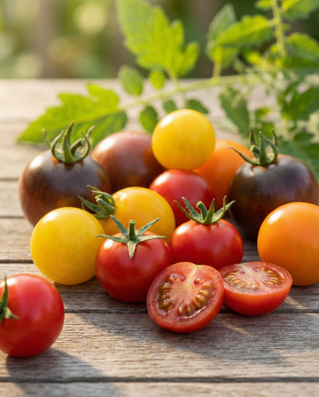 Tomate cherry Mix 4 Varieties (Solanum lycopersicum) – semillas de verdura anual de SeedsChoice