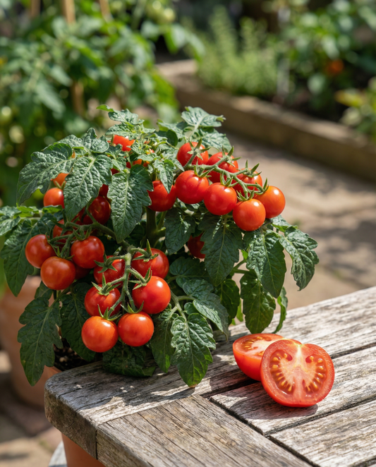 Tiny Tim Tomate Cherry (Solanum lycopersicum) – sementes de vegetal anual da SeedsChoice