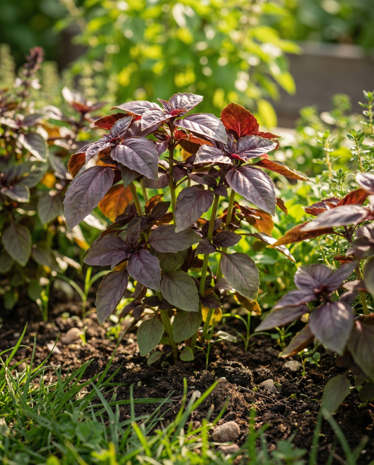 Manjericão Doce Red Lizzy (Ocimum basilicum) – sementes de erva anual da SeedsChoice