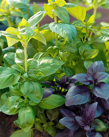 Semillas de albahaca Sweet Basil Mixed Mix (Ocimum basilicum) – hierba anual