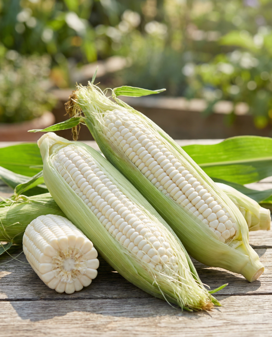 Maíz dulce Glacial White (Zea mays) – semillas anuales de SeedsChoice
