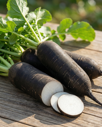 Rábano de invierno Noir Long Poids Dhorloge (Raphanus sativus) – semillas de hortaliza anual de SeedsChoice