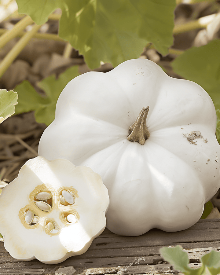 Semillas de Patisson Squash Custard White (Cucurbita pepo) – hortaliza anual