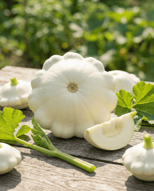 Patisson Squash Custard White (Cucurbita pepo) – semillas de hortaliza anual de SeedsChoice