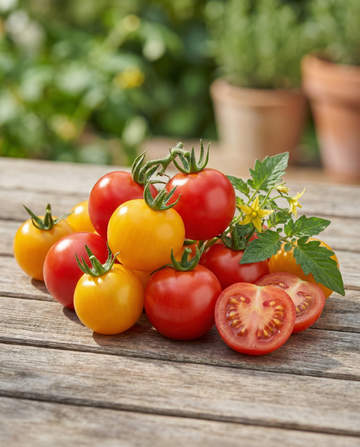 Mini estufa de tomate cereja doce Sweet Cherry Tomato (Solanum lycopersicum) – kit de cultivo com sementes da SeedsChoice