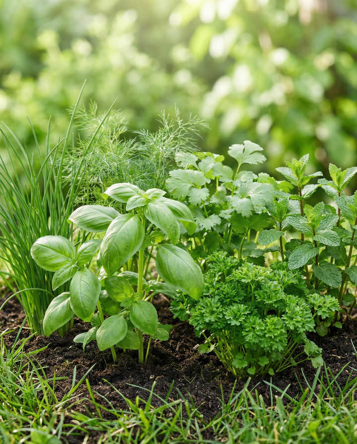 Colección culinaria de semillas de albahaca, cebollino, eneldo, cilantro, perejil y menta – hierbas aromáticas