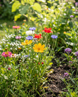 Mezcla anual de semillas de flores de borde de camino para 15 m²