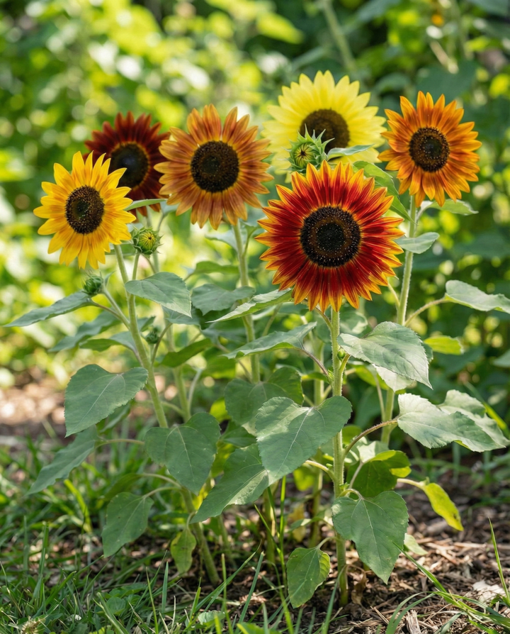 Semillas de girasol ornamental multicolor mixto (Helianthus annuus) – flor anual